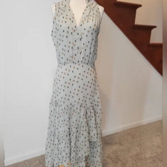 Current air LA dress Size S mint dotted ruffled sleeveless maxi - Picture 5 of 7